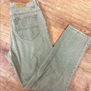 Olive Green Denim Riders Jeans, Size 12 Medium - image 1